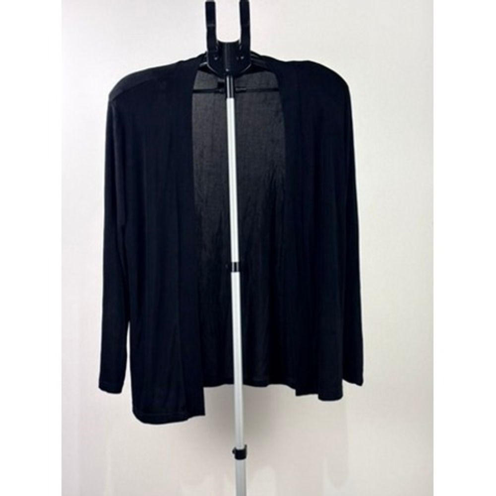 Made in Heaven Womens Black Open Front Cardigan Lightweight Long Sleeve USA Made